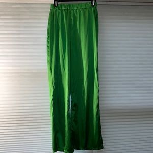 Green silk lightweight pants